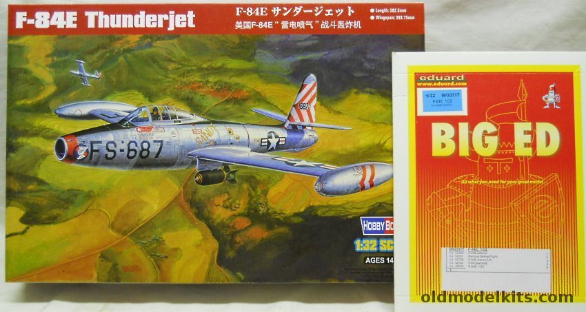 Hobby Boss 1/32 F-84E Thunderjet With Big Ed Detail Set, 83207 plastic model kit